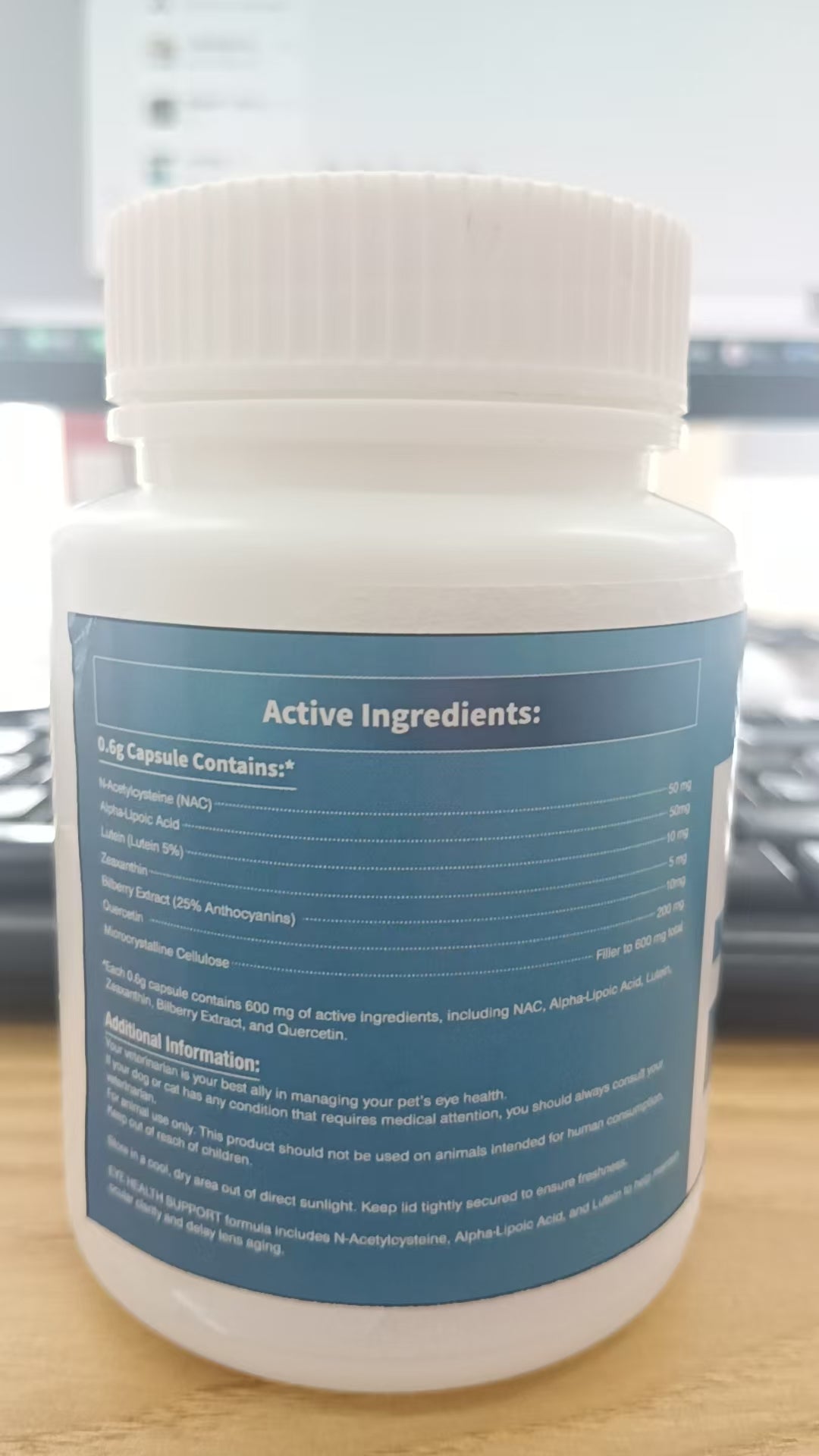 DURIVERME Dog Vision Supplement for Small Dogs & Cats – Omega-3 Fatty Acids, Grape Seed Extract and Antioxidants to Promote Eye Health