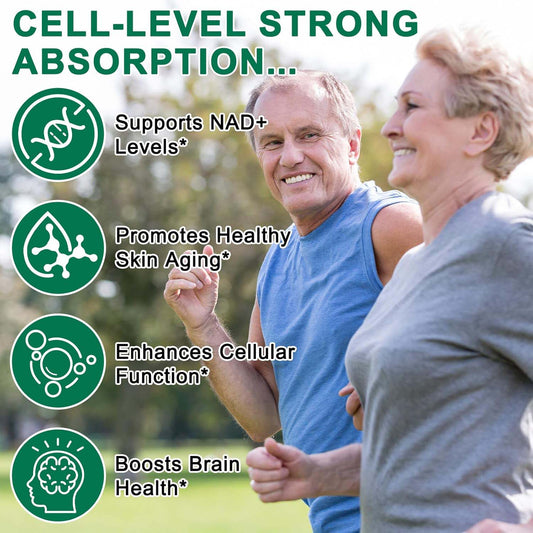 NUTRALEONIS NAD Supplement, NAD Nicotinamide Riboside 910 Mg for Men and Women, Liposomal Nicotinamide Riboside Resveratrol, for Anti-Aging, Energy, Focus, Boost NAD+ - 120 Capsules