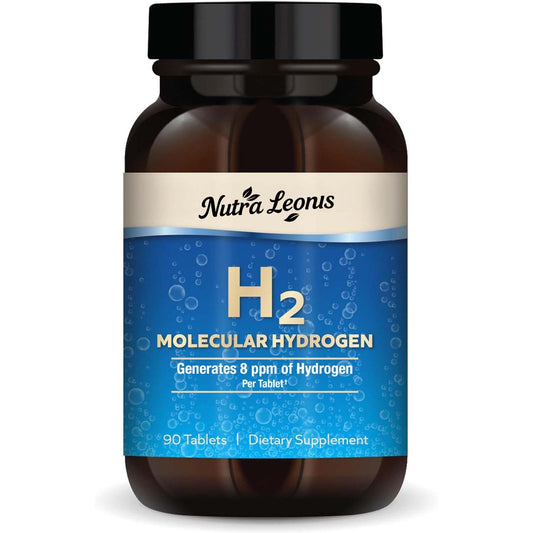 NUTRALEONIS H2 Molecular Hydrogen - Supports Healthy Aging, Cellular Energy & Brain Health - with Elemental Magnesium - GMO-Free, Gluten-Free & Soy-Free - 90 Tablets (90 Servings)