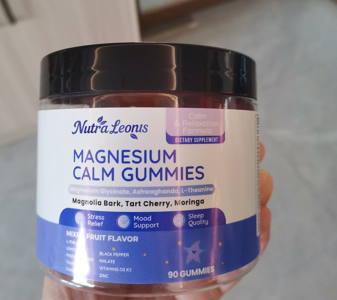 NutraLeonis Magnesium Calm Gummies, 400 mg/serv- with Magnesium Malate, Ashwagandha, Tart Cherry, Magnolia Bark, Lemon Balm, Passionflower, Chamomile, L-Theanine, Zinc, Vitamin K2 & D3