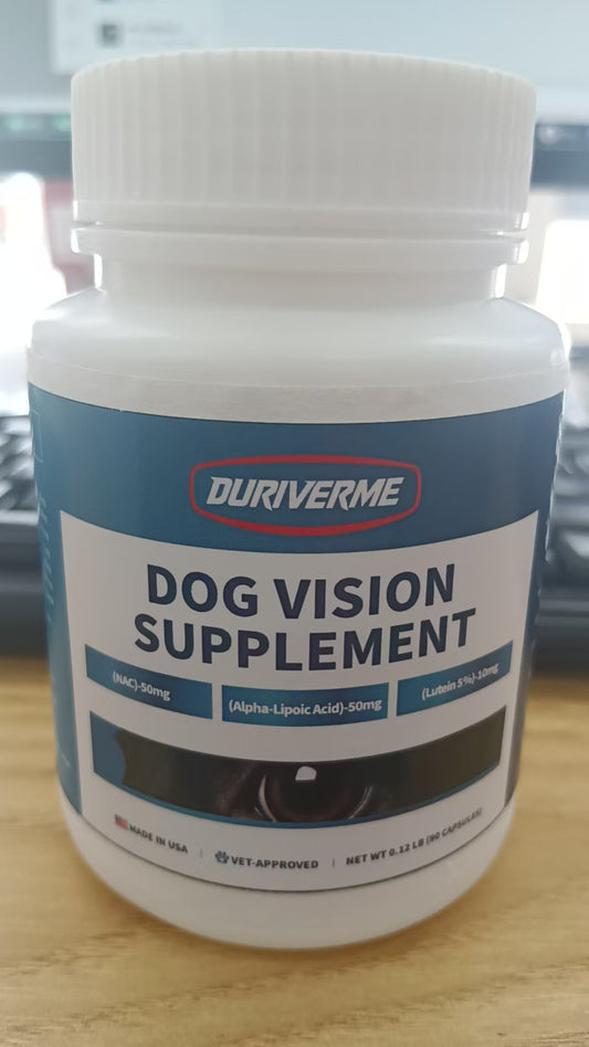 DURIVERME Dog Vision Supplement for Small Dogs & Cats – Omega-3 Fatty Acids, Grape Seed Extract and Antioxidants to Promote Eye Health