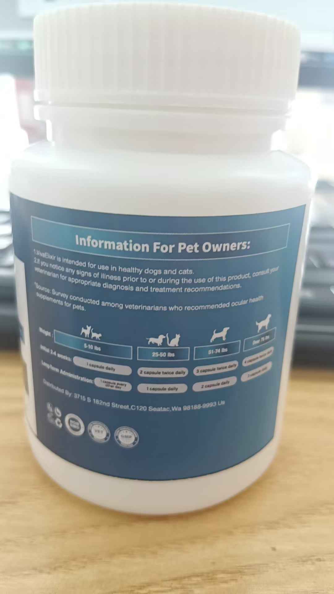 DURIVERME Dog Vision Supplement for Small Dogs & Cats – Omega-3 Fatty Acids, Grape Seed Extract and Antioxidants to Promote Eye Health